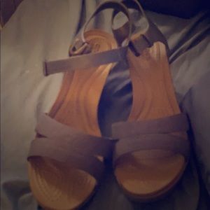 Crocs grey wedge shoe size 8